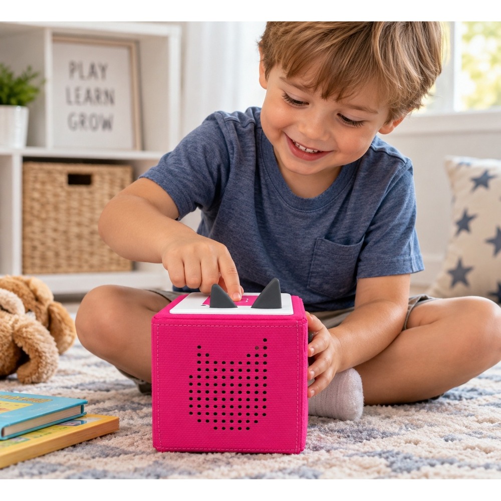 Tonies Toniebox Kids Audio Player Starter Set Pink with Charging Station